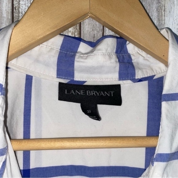 Lane Bryant White & Blue Plaid Button Down - Picture 5 of 5